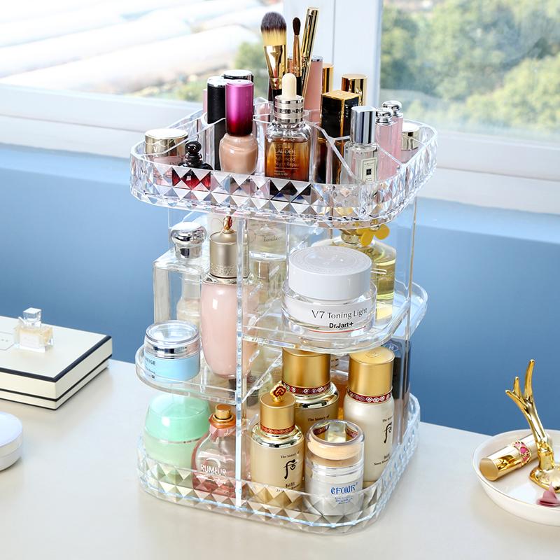 TRANSPARENT ACRYLIC COSMETICS ORGANIZER