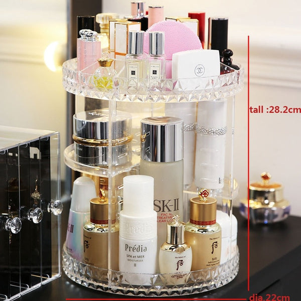 TRANSPARENT ACRYLIC COSMETICS ORGANIZER